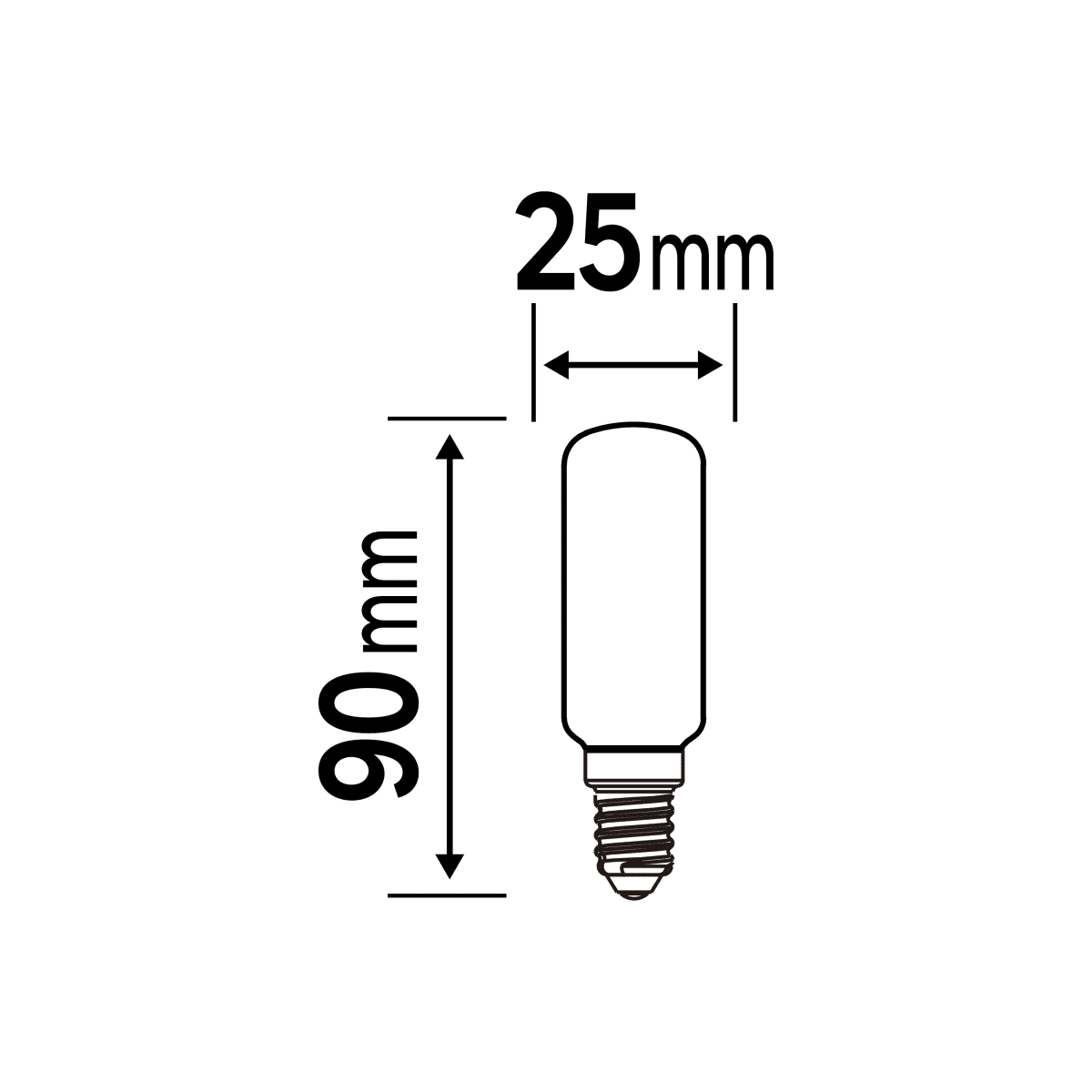LED BULB T25 E14=60W CLEAR NATURAL LIGHT FOR HOOD