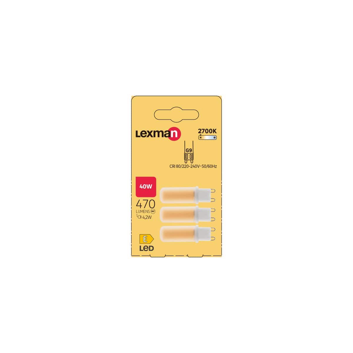 Bricocenter 3 LAMPADINE G9=40W LUCE CALDA