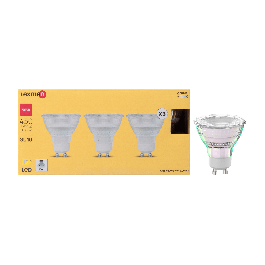 3 LED BULBS GU10 50W CLEAR WARM LIGHT