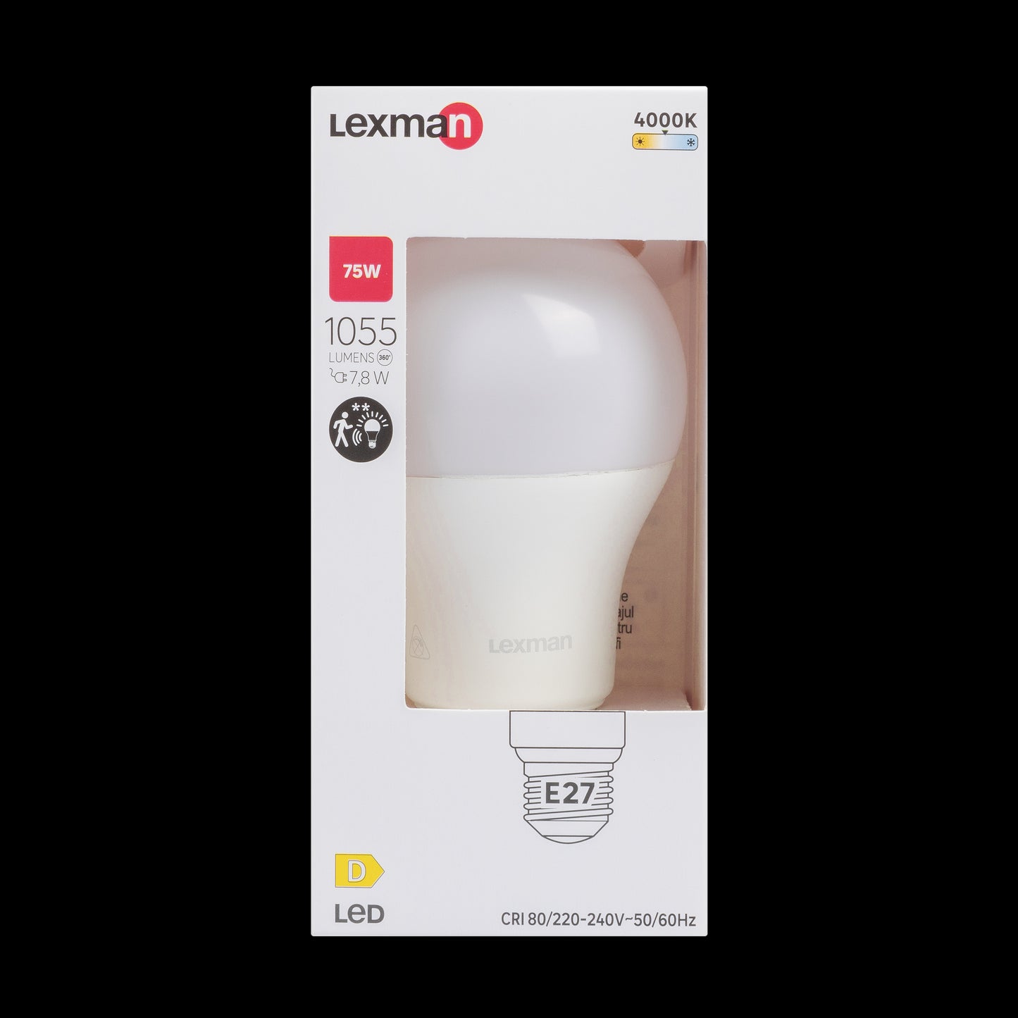 LED BULB E27=75W FROSTED SPHERE NATURAL LIGHT WITH OCCUPANCY SENSOR