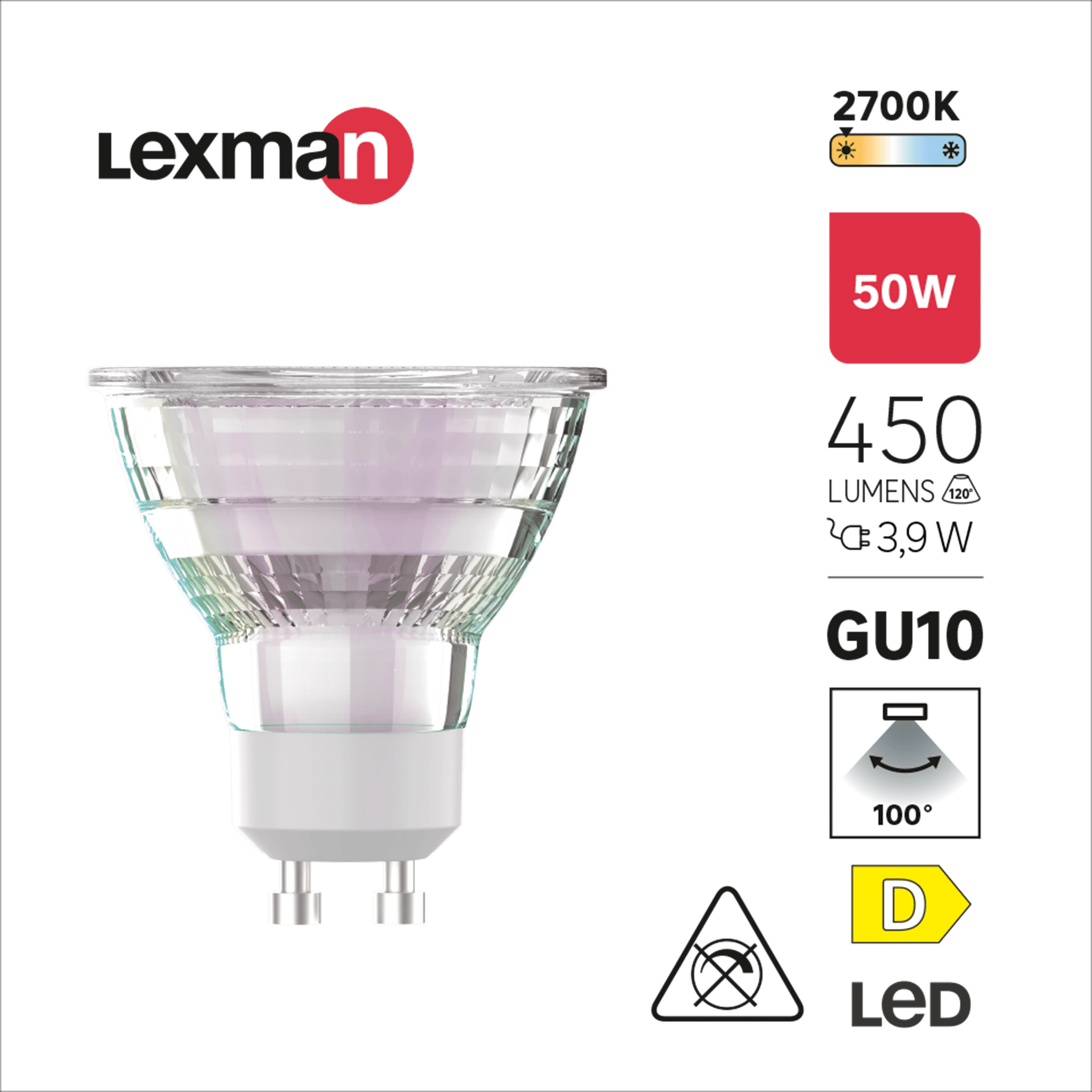 LED BULB GU10 50W CLEAR WARM LIGHT