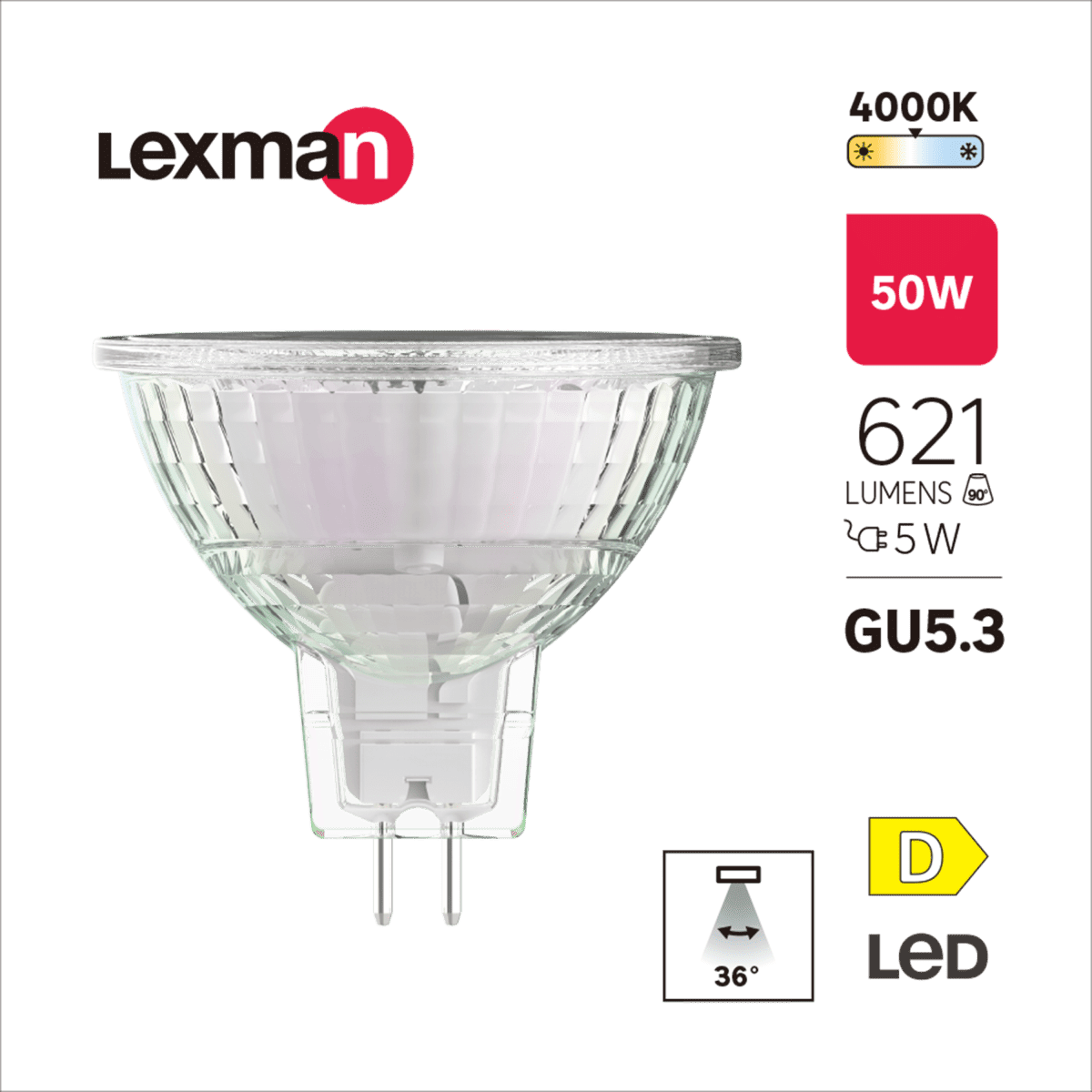 LED BULB GU5.3=50W NATURAL LIGHT