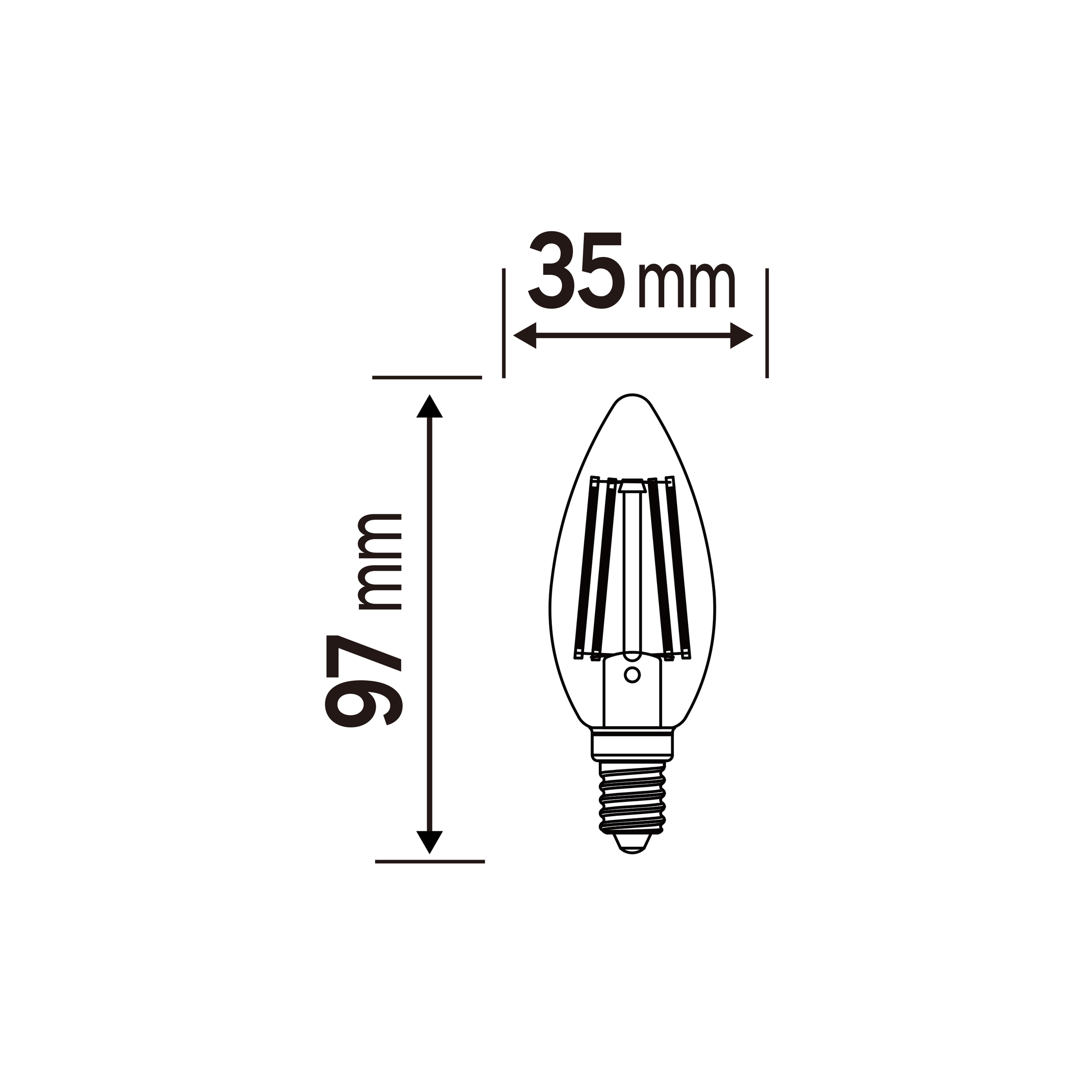 3 LED BULBS E14=60W CANDLE CLEAR NATURAL LIGHT