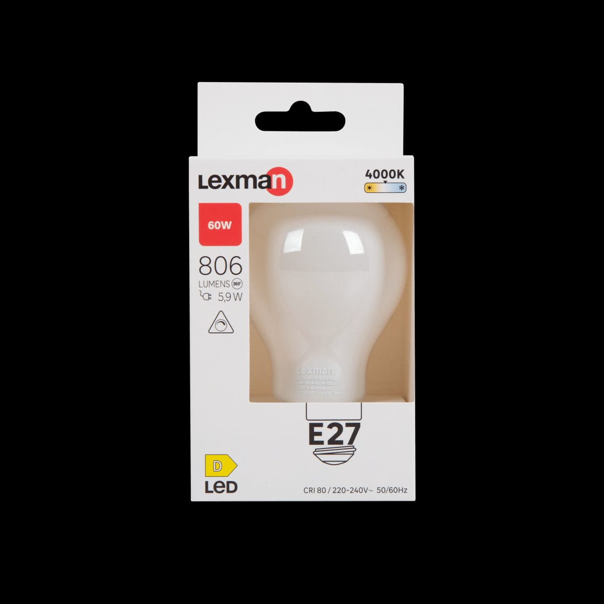 Bricocenter LED BULB E27=60W FROSTED DROP NATURAL LIGHT DIMMABLE