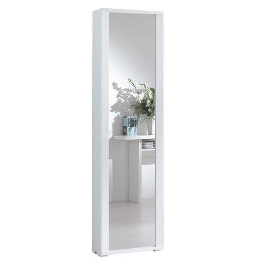 Bricocenter SCARPIERA ANTA SPECCHIO CON CORNICE 14 PAIA L50xP31xH182CM IN LEGNO MELAMINICO BIANCO