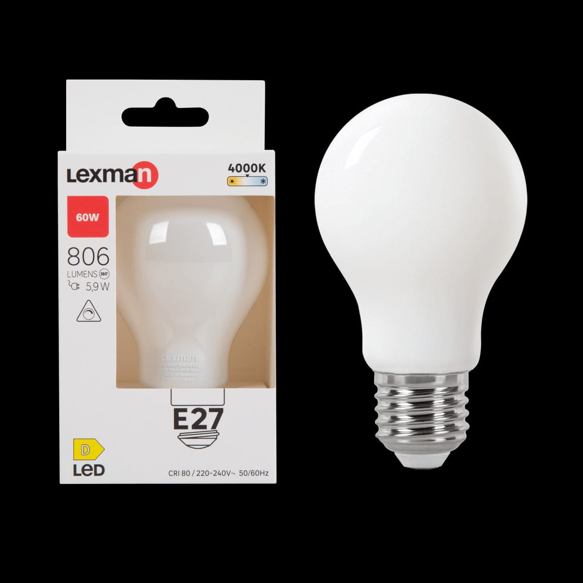 Bricocenter LED BULB E27=60W FROSTED DROP NATURAL LIGHT DIMMABLE