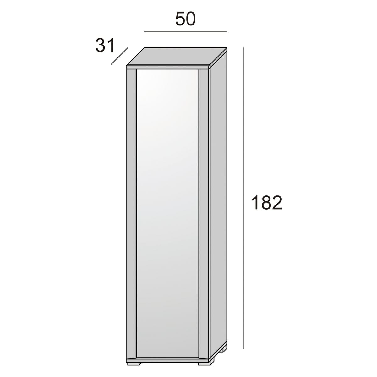 Bricocenter SCARPIERA ANTA SPECCHIO CON CORNICE 14 PAIA L50xP31xH182CM IN LEGNO MELAMINICO BIANCO