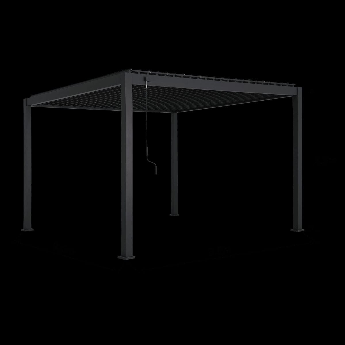 Bricocenter NATERIAL MODUS BIOCLIMATIC PERGOLA FULL ALU 3.6MX3.6M H2.5M DARK GRAY