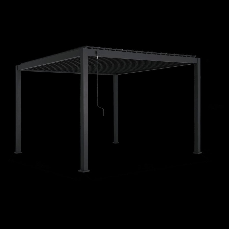 Bricocenter NATERIAL MODUS BIOCLIMATIC PERGOLA FULL ALU 3.6MX3.6M H2.5M DARK GRAY