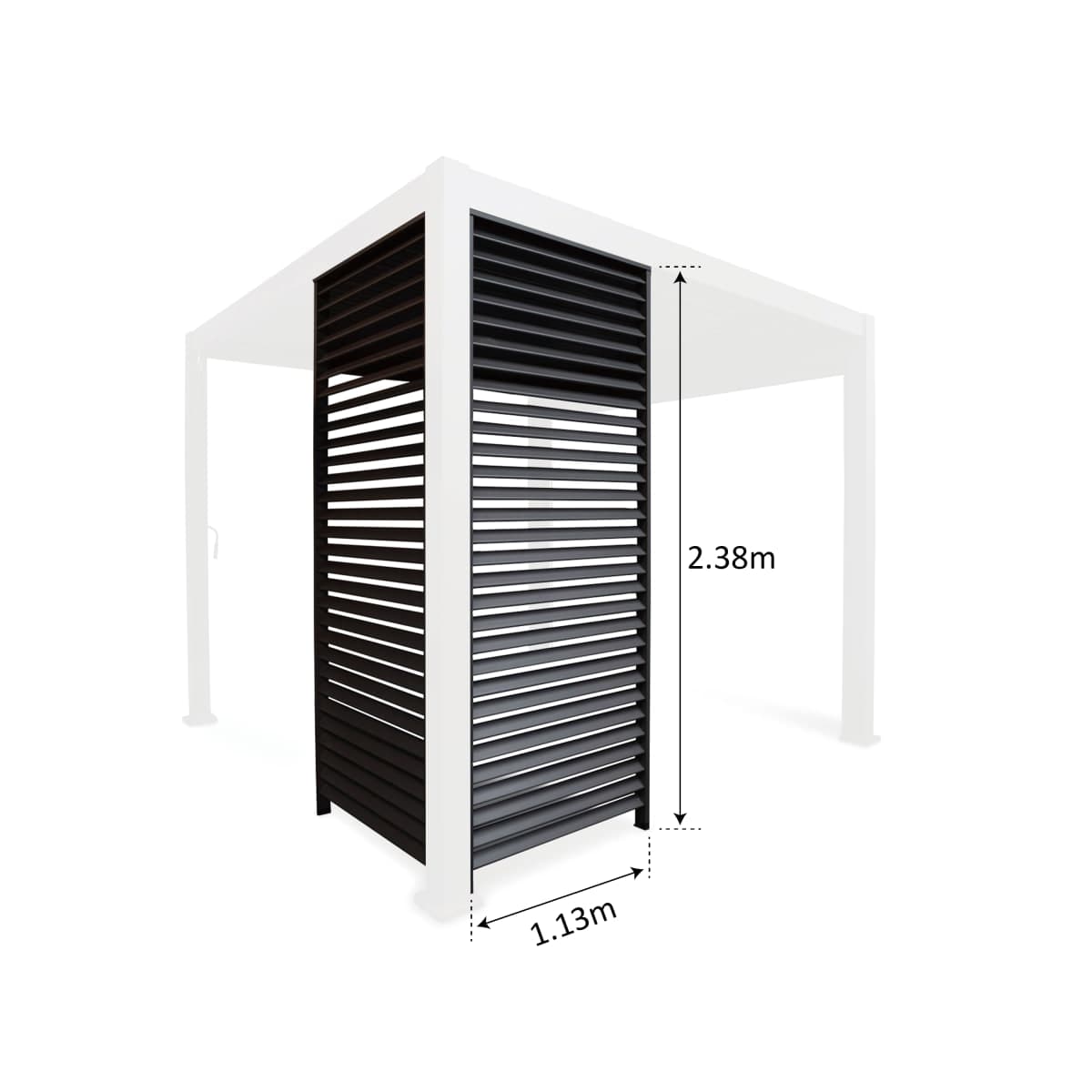Bricocenter NATERIAL MODUS ALUMINUM SLATTED SIDE WALL 1.13M DARK GRAY