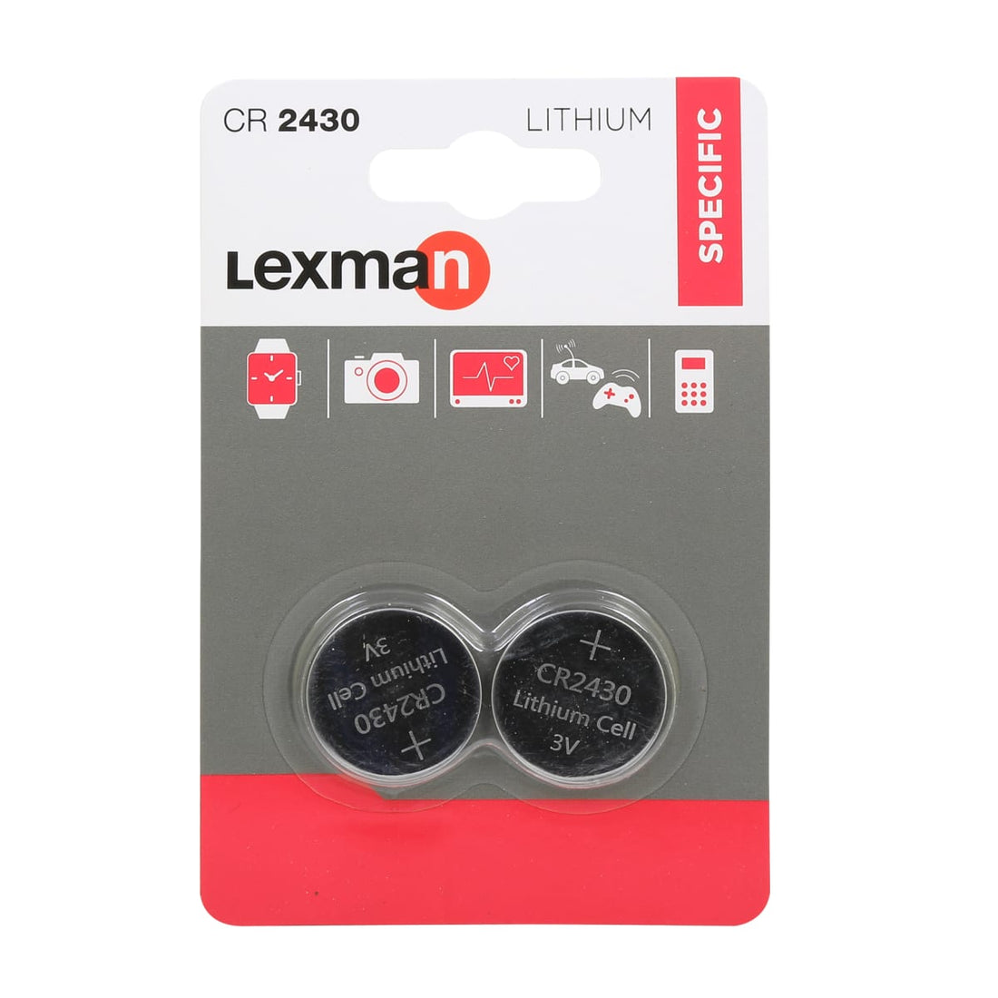 2 X LEXMAN CR2430 LITHIUM BATTERIES