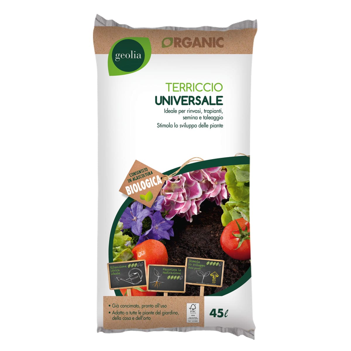 Bricocenter UNIVERSAL POTTING SOIL 45LT BIO GEOLIA