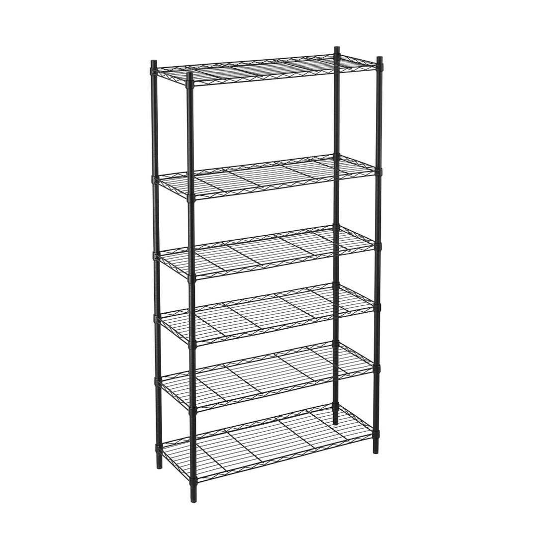 LIBRERIA FILO CROMO IN KIT L90xP35xH180CM 6 RIPIANI NERO - SPACEO