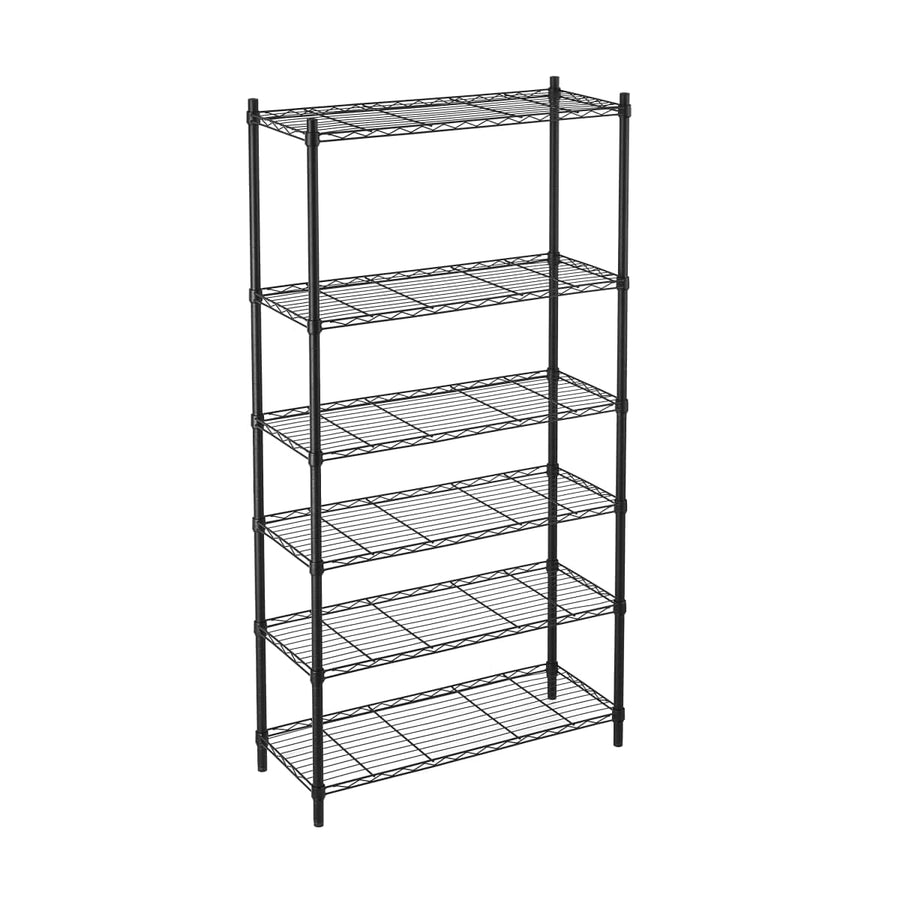 Bricocenter LIBRERIA FILO CROMO IN KIT L90xP35xH180CM 6 RIPIANI NERO - SPACEO