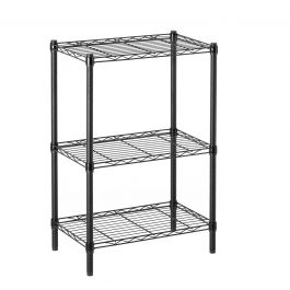 CHROME BOOKCASE IN KIT W60xD35xH90CM 3 SIDES BLACK - SPACEO