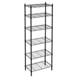 CHROME BOOKCASE IN KIT W60xD35xH180CM 6 SIDES BLACK - SPACEO
