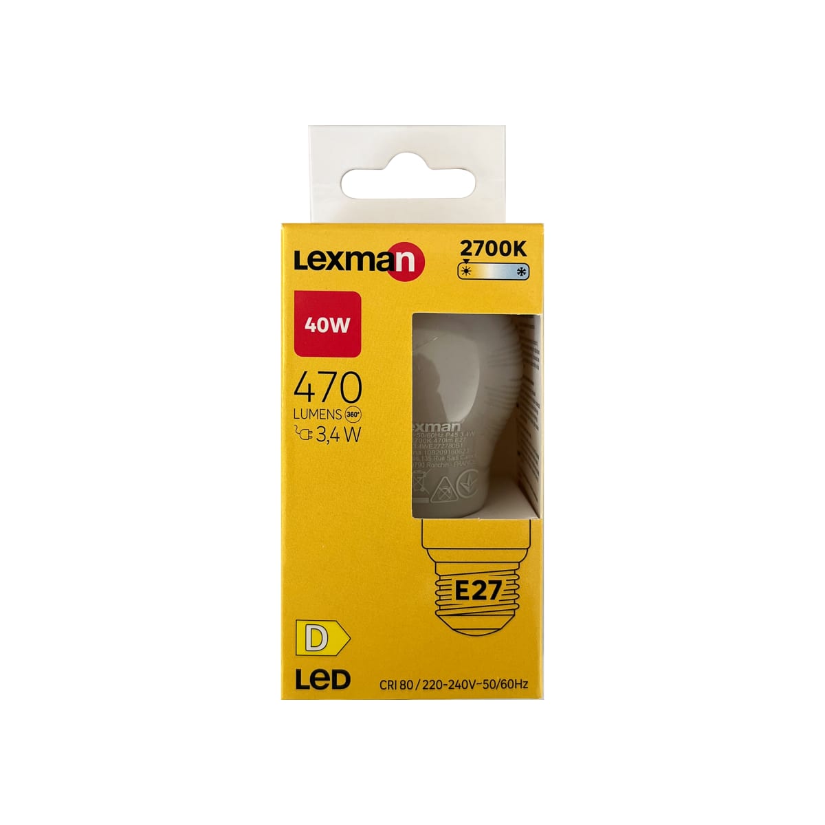 LED BULB E27 =40W FROSTED SPHERE WARM LIGHT