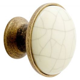 CRACKLE KNOB DIAMETER 29 MM CAREMIC/ZAMAC BRONZE, 2 PIECES