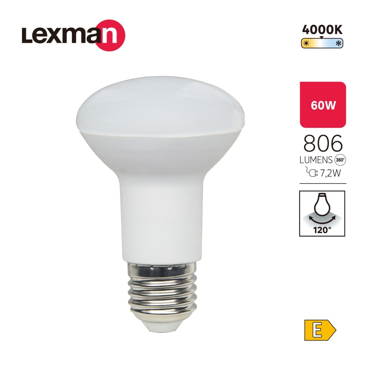 Bricocenter LED BULB E27 =60W R63 NATURAL LIGHT