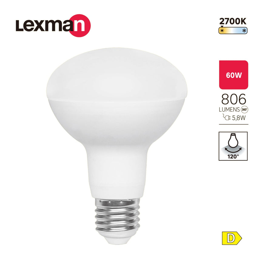 LED BULB E27=60W R80 WARM LIGHT