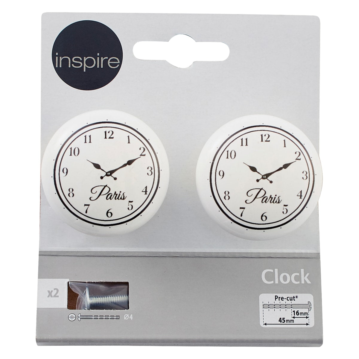 CLOCK KNOB LENGTH 6 DIA.39.6 MM SATIN NICKEL 2 PCS.