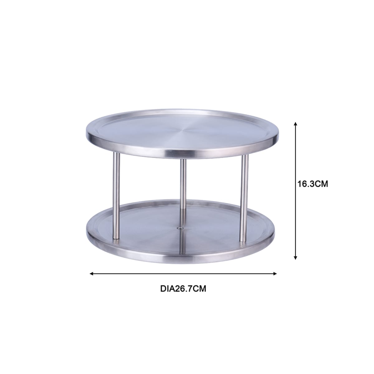 Rotating unit with 2 adjustable shelves