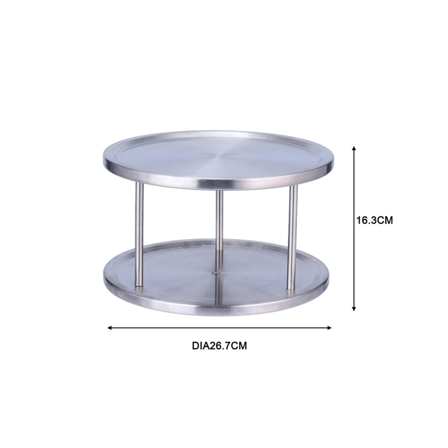 Rotating unit with 2 adjustable shelves
