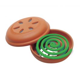 EARTHENWARE SPIRAL HOLDER WITH 10 SCENTED SPIRALS