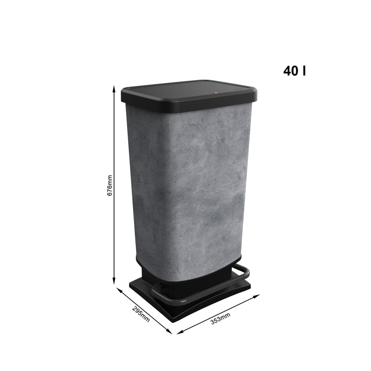 Bricocenter DUSTBIN WITH PEDAL 40LT PASO CONCRETE COLOUR