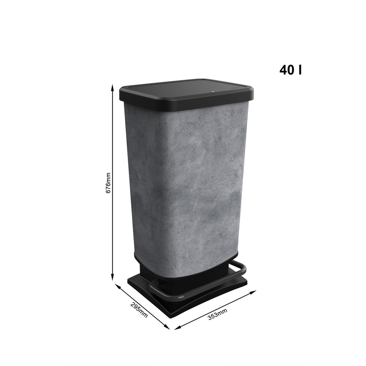 DUSTBIN WITH PEDAL 40LT PASO CONCRETE COLOUR