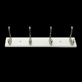 COAT RACK 2 X 4 HOOKS ENZO METAL AND WHITE SPACEO