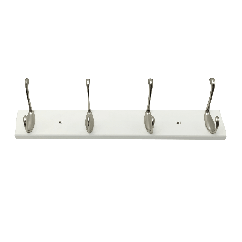 COAT RACK 2 X 4 HOOKS ENZO METAL AND WHITE SPACEO