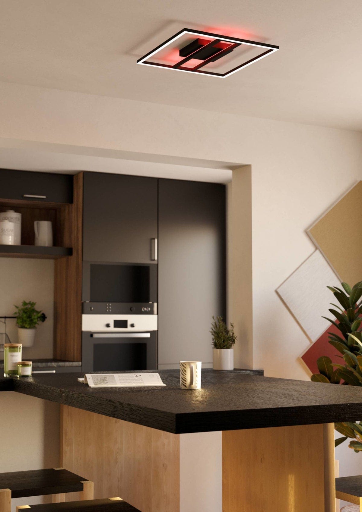Bricocenter CALAGRANO ALUMINIUM CEILING LAMP BLACK 45X45CM CM LED 21W CCT DIMMABLE