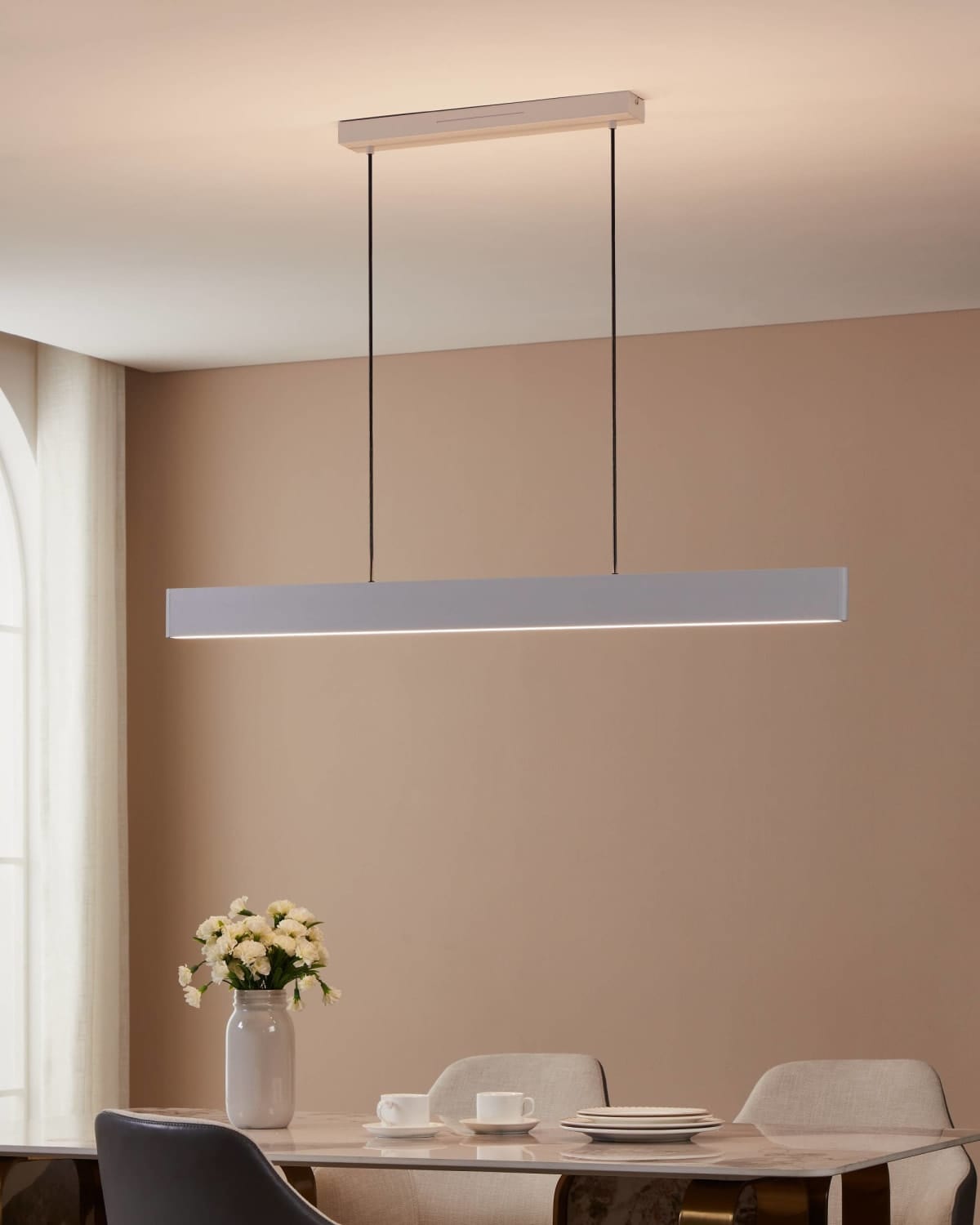 Bricocenter ANDREAS CHANDELIER ALUMINIUM GREY H110 CM LED 19W CCT RGB