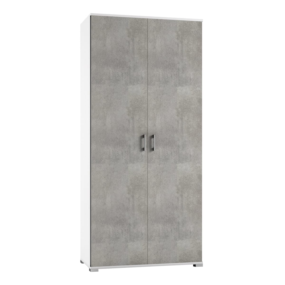 Bricocenter MODULAR WARDROBE IN KIT W90 D45 H195 WHITE CEMENT DOORS