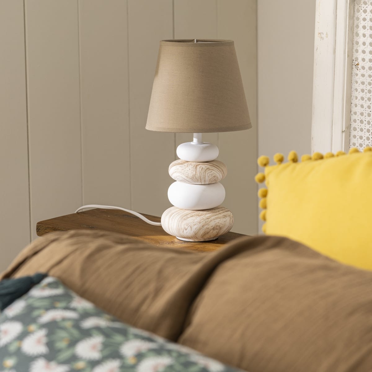 Bricocenter NAVALA CERAMIC TABLE LAMP BEIGE H36 CM E14=40W