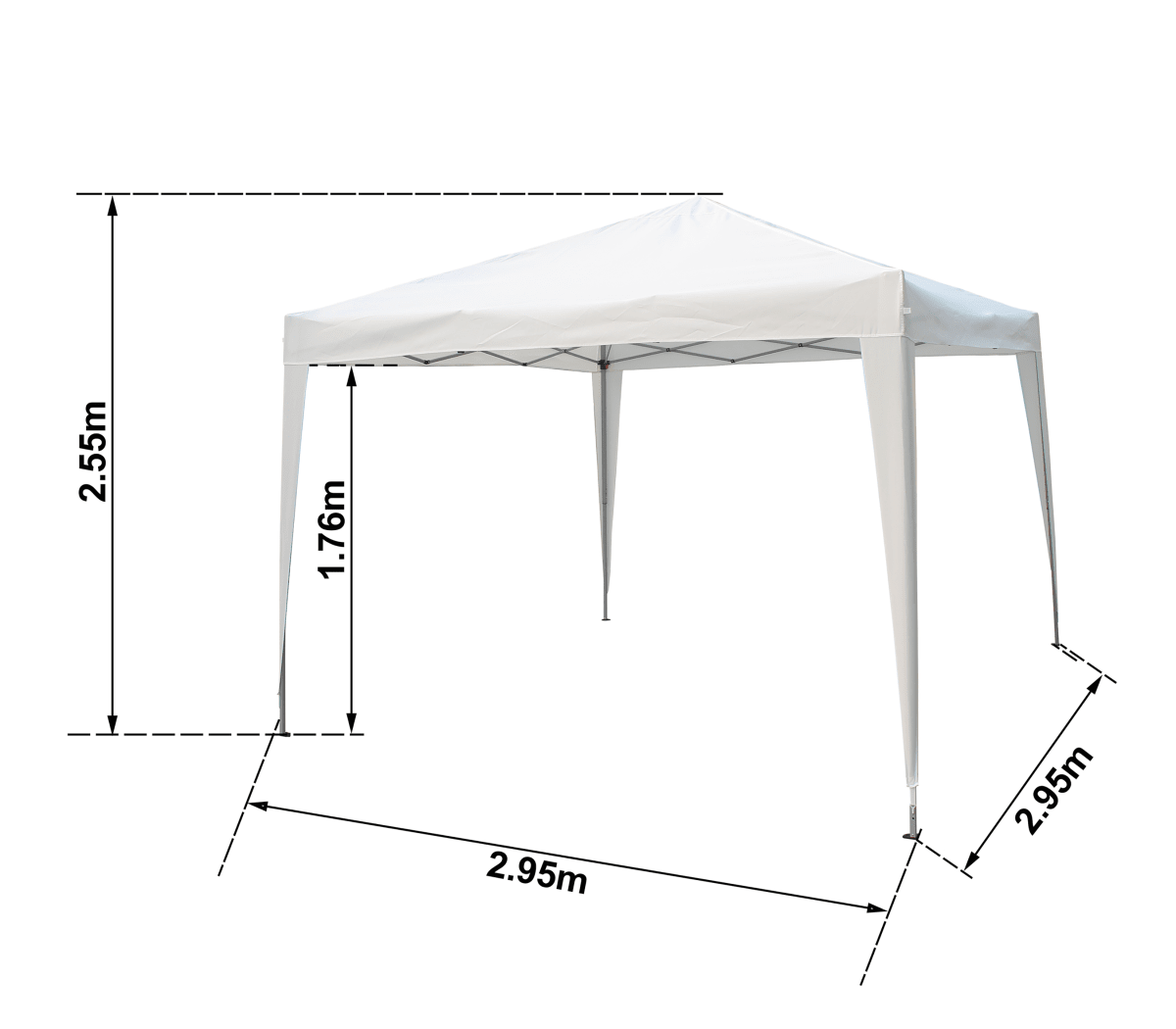 FOLDING GAZEBO NATERIAL EORI II ORIGAMI 295X295 160G STEEL WHITE