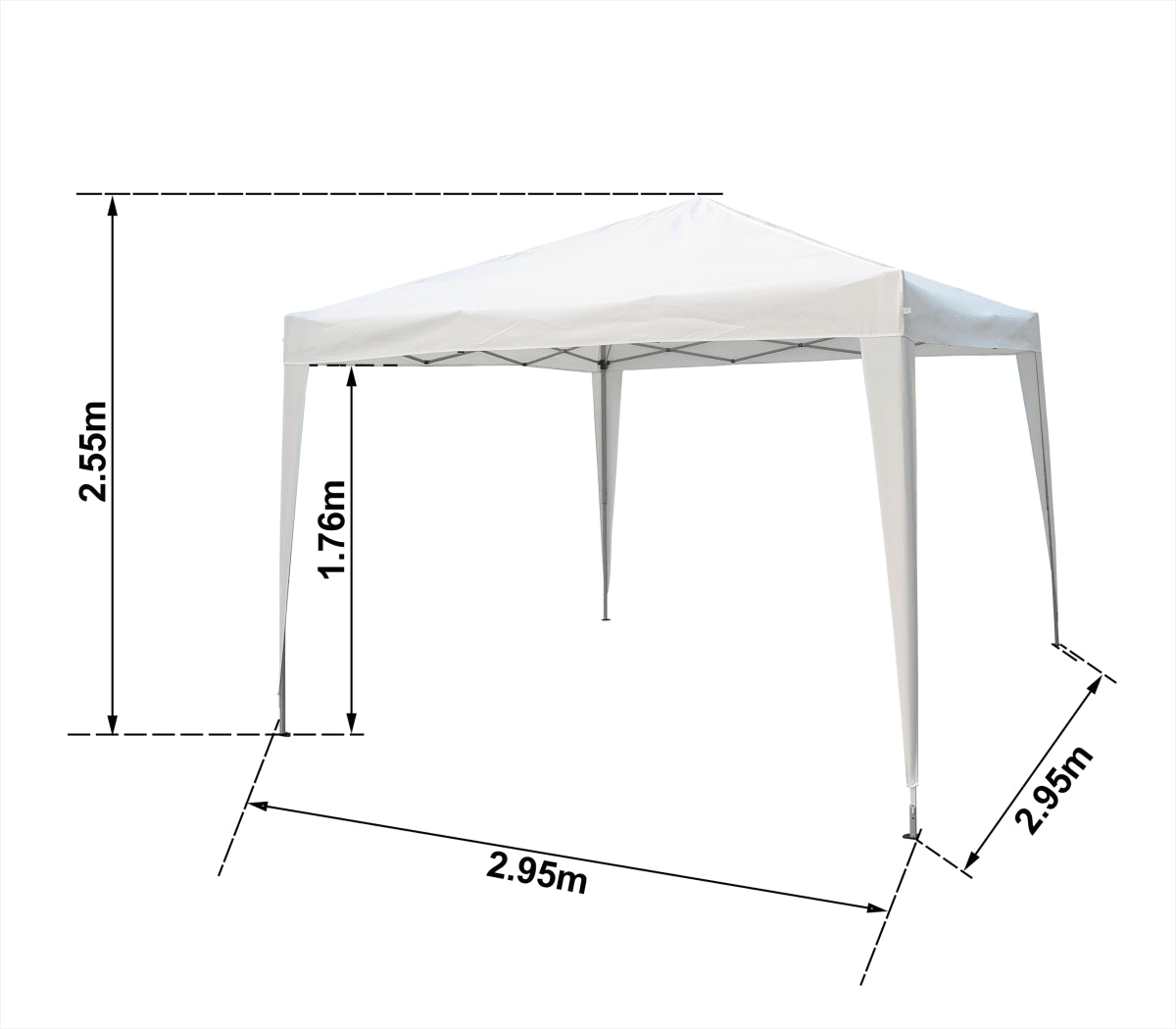 FOLDING GAZEBO NATERIAL EORI II ORIGAMI 295X295 160G STEEL WHITE