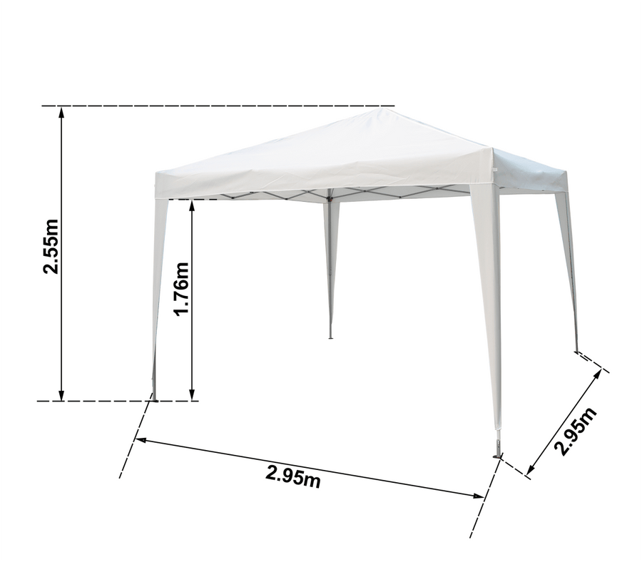FOLDING GAZEBO NATERIAL EORI II ORIGAMI 295X295 160G STEEL WHITE