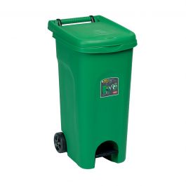 PEDAL BIN GREEN URBAN SYSTEM 80LT WITH WHEELS