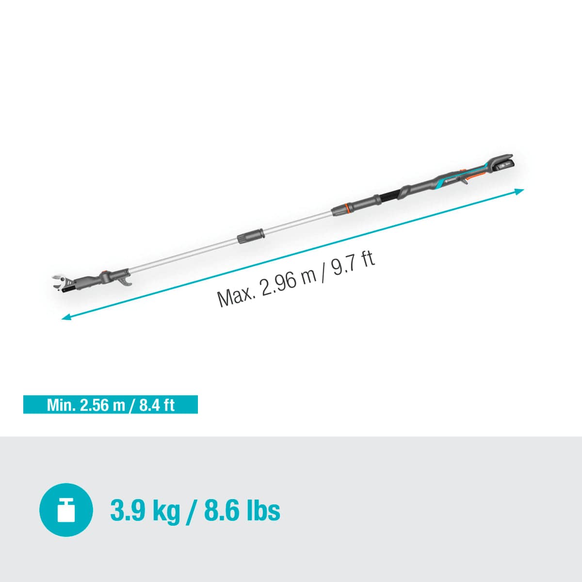 GARDENA BATTERY-operated GARDENA TELESCOPIC TRACKER HighCut 250/18V P4A