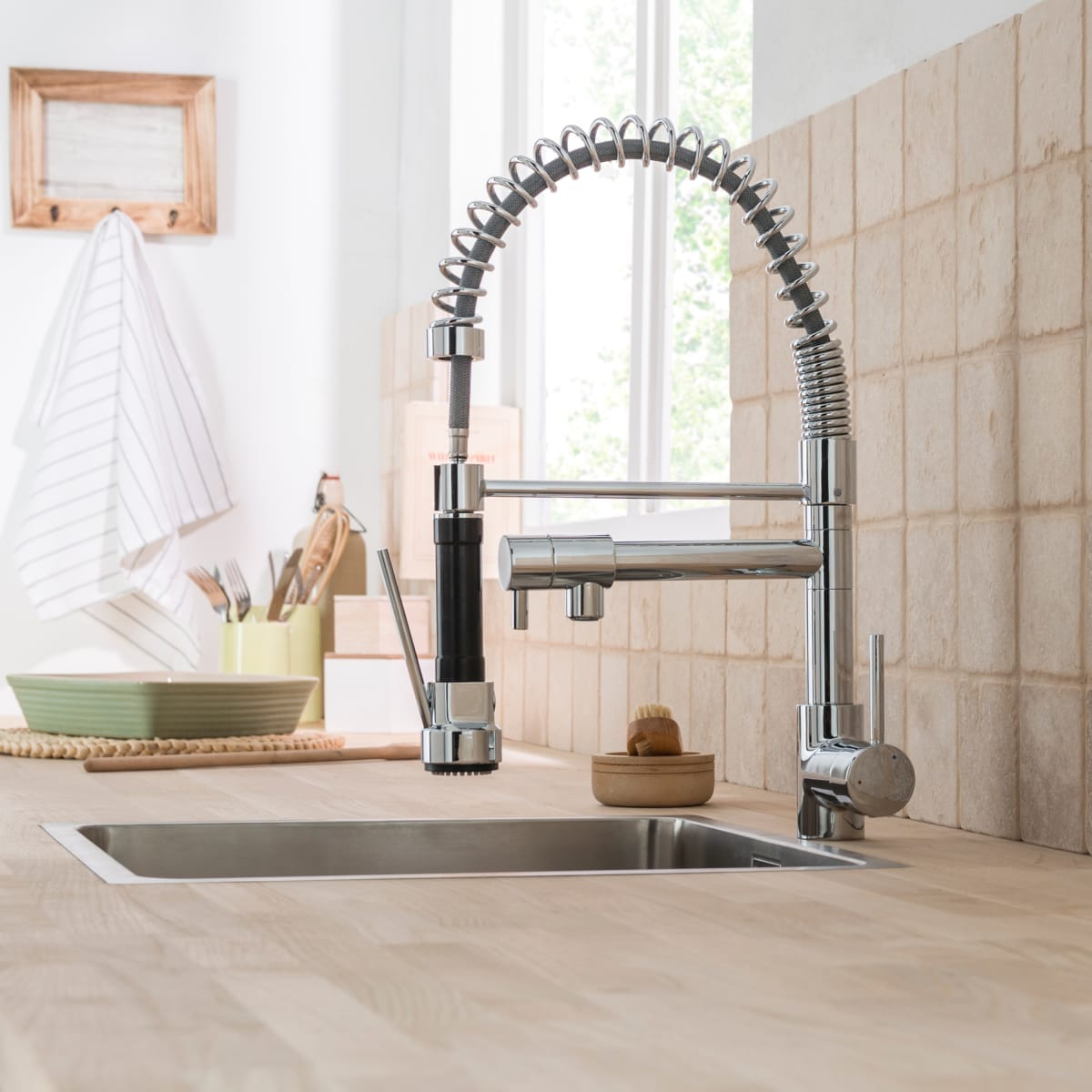 Bricocenter CANDY/ALAIN SPRING-LOADED SINK MIXER WITH CHROME HAND SHOWER