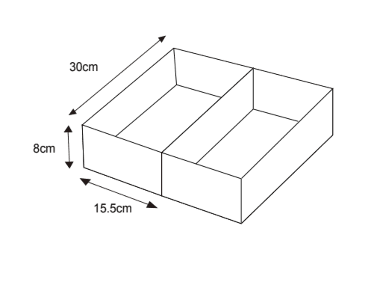 2 ORGANISERS FOR MEDIUM DRAWER 30x15,5x8h