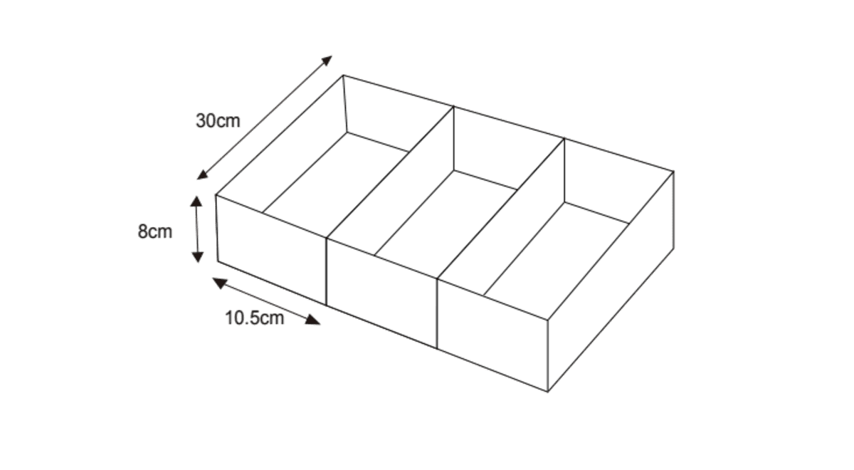 3 ORGANISERS FOR SMALL DRAWER 30x10,5x8h