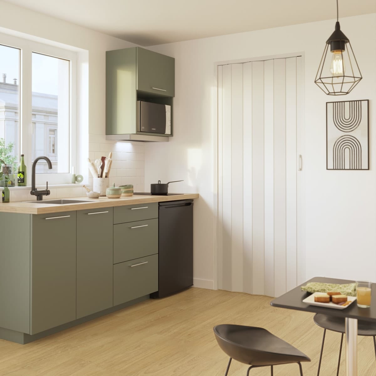Bricocenter MATT WHITE PVC PIA FOLDING DOOR 85X214CM MAGNETIC LOCK