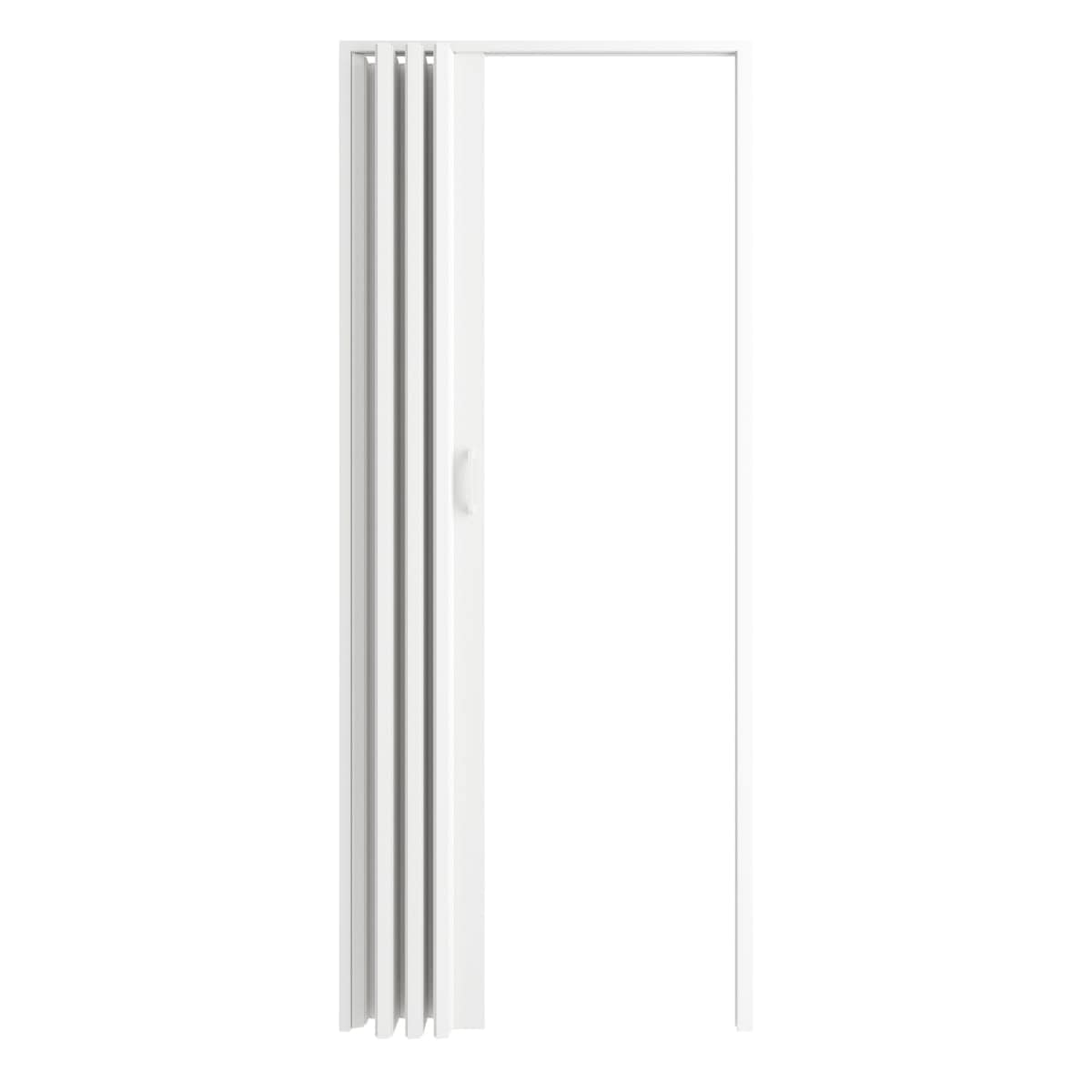 Bricocenter OPAQUE WHITE PVC FOLDING DOOR 85X214CM MAGNETIC LOCK