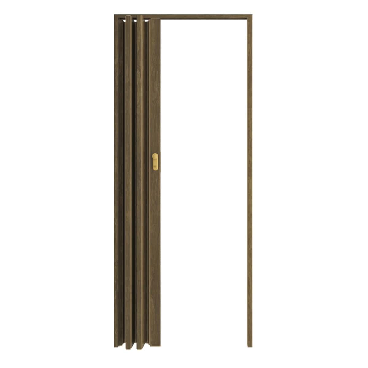 Bricocenter WALNUT PVC DARIA FOLDING DOOR 85X214CM KEY LOCK