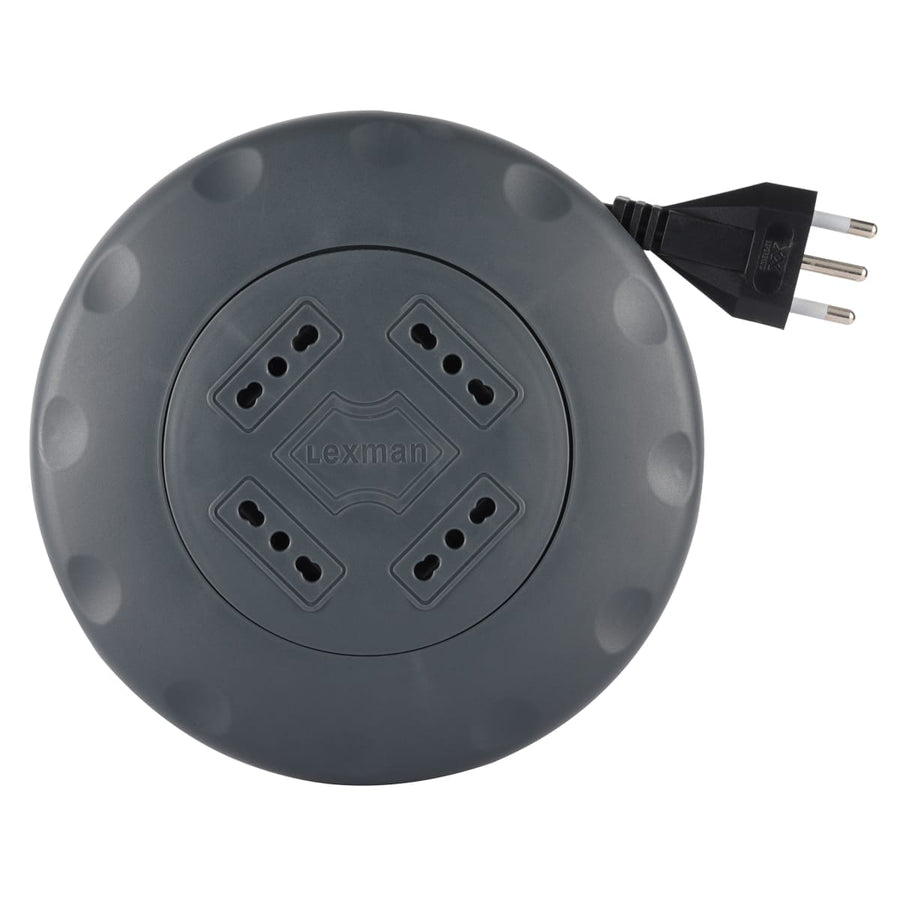 Bricocenter FLAT CABLE REEL H05VV-F 3G1 3 MT PLUG 16A 4 SOCKETS 10/16A THERMAL CIRCUIT BREAKER