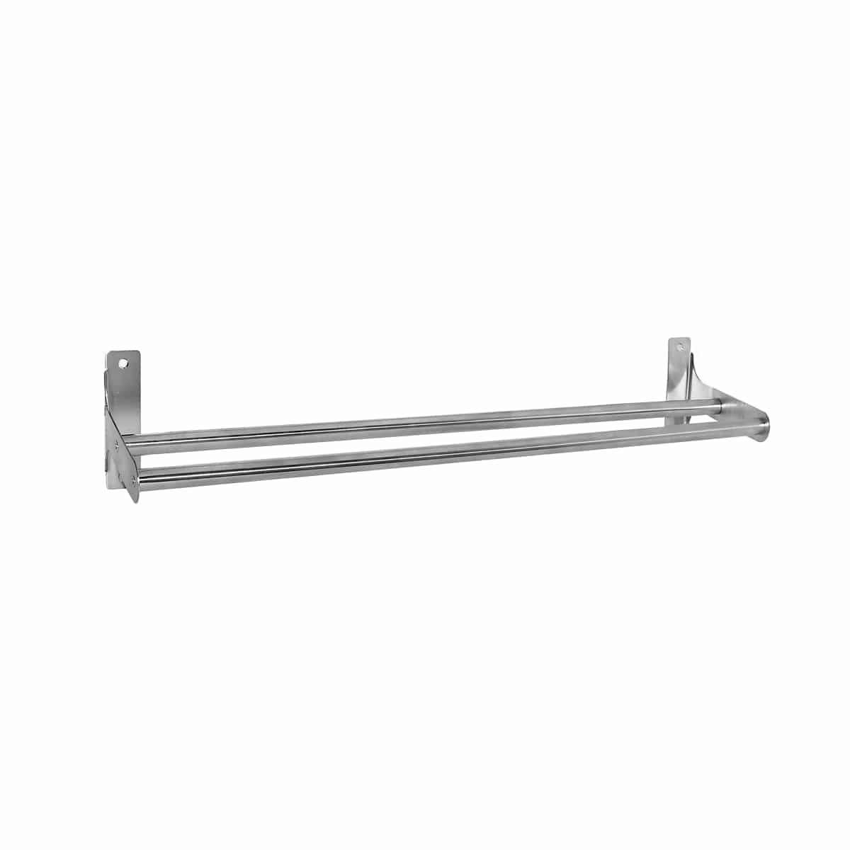 Bricocenter TOWEL RAIL L 60 CM BAR DOUBLE SCREWS LOFT/MIA BRUSHED STEEL