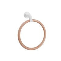 TOWEL RING ADHESIVE 3M OR SCREWS SCANDI SENESA WHITE WOOD